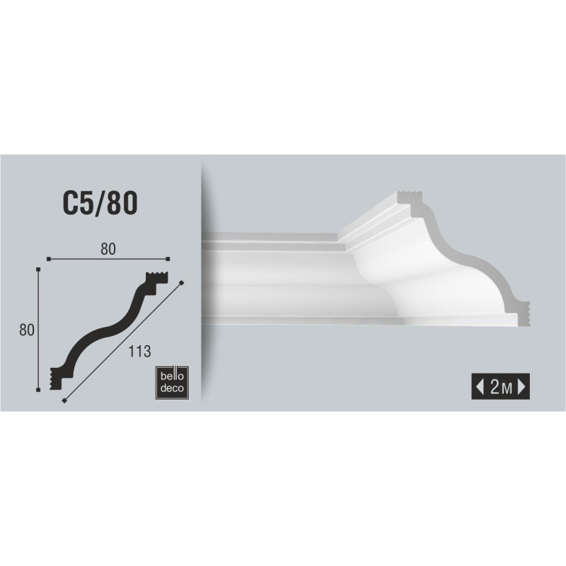 Потолочный плинтус C 05/80