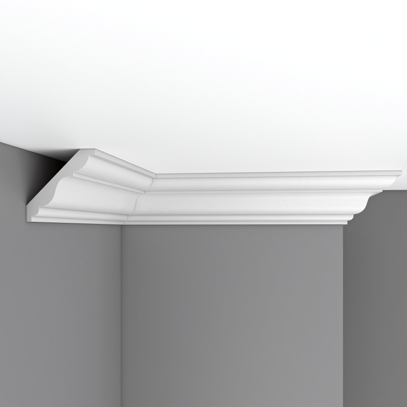 Плинтус потолочный без орнамента 96406 гибкий