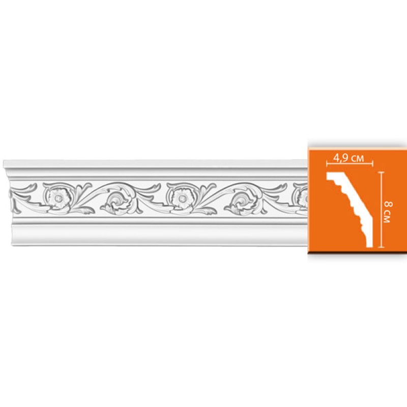 DT 14 гибкий потолочный плинтус с орнаментом DECOMASTER