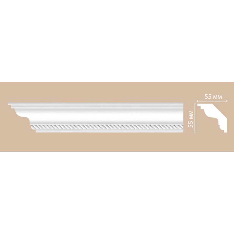 DT 138 гибкий потолочный плинтус с орнаментом DECOMASTER