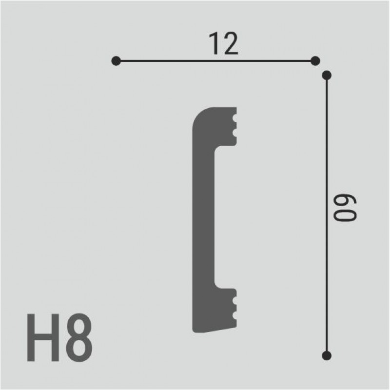 Плинтус напольный XPS POLYMER Н 8 60/12
