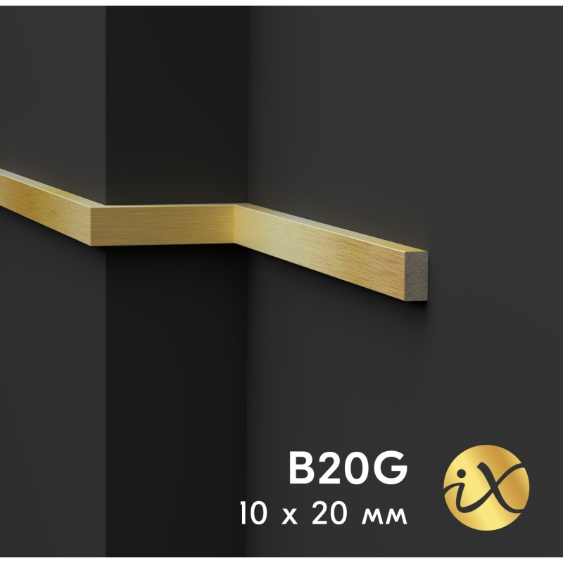Рейка золотая из ударопрочного XPS ПраймДекор iX B20G 10/20