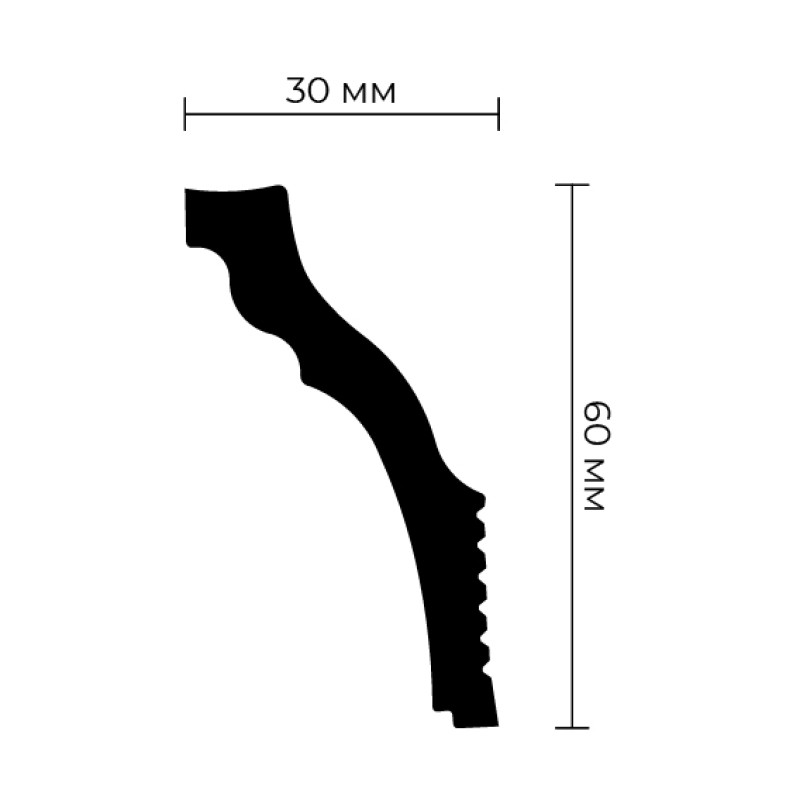 Плинтус потолочный ПраймДекор R-65 60/30