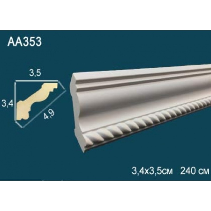 Плинтус потолочный с орнаментом гибкий AA353F
