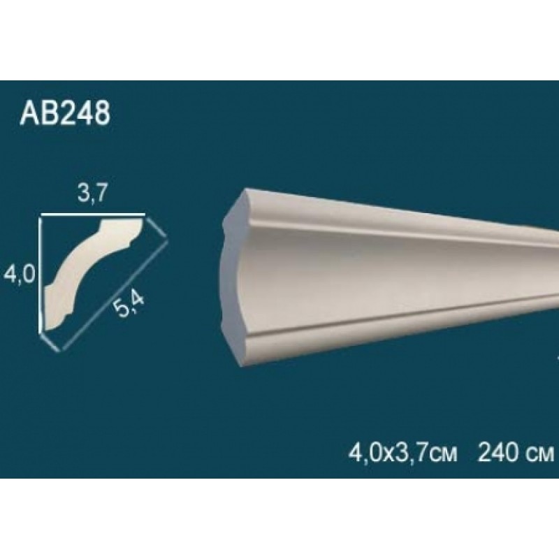 Потолочный плинтус без орнамента гибкий AB248F