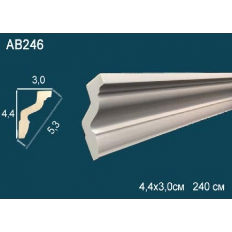 Потолочный плинтус без орнамента гибкий AB246F