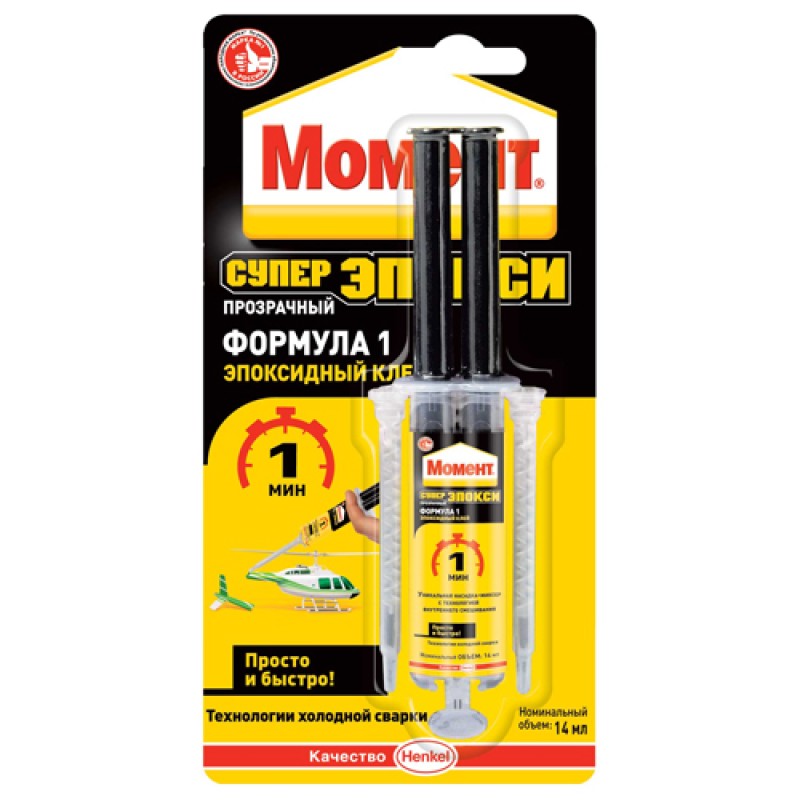 Клей "Момент" Супер Эпокси Формула 1, прозр., шприц,, 14мл купить по ...