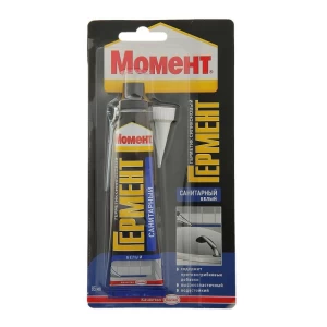 Герметик Силикон. Санитарный Момент ГЕРМЕНТ белый, 85мл