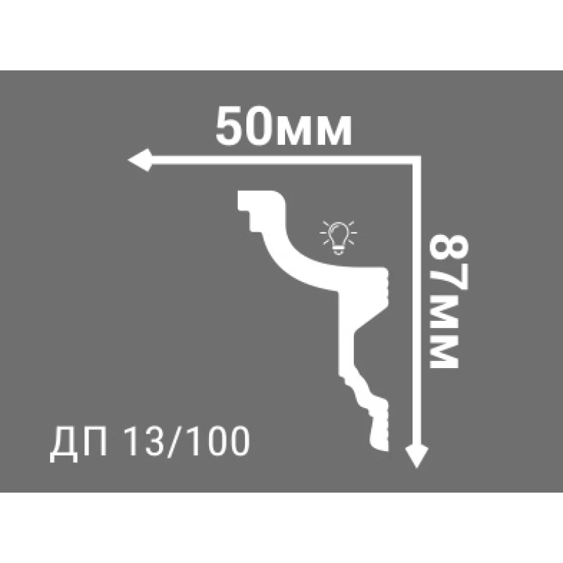 Потолочный плинтус с рисунком ДП 13/100 
