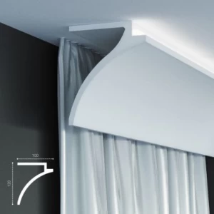 KF 802 (2м) Карниз для штор со скрытой подсветкой