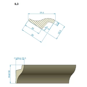 Потолочный карниз под подсветку IL3