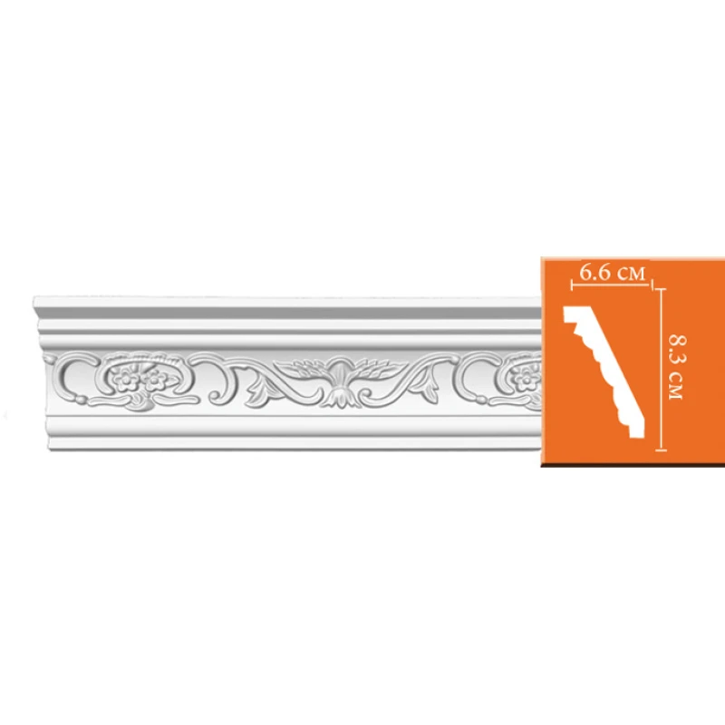 95036 гибкий потолочный плинтус с орнаментом DECOMASTER