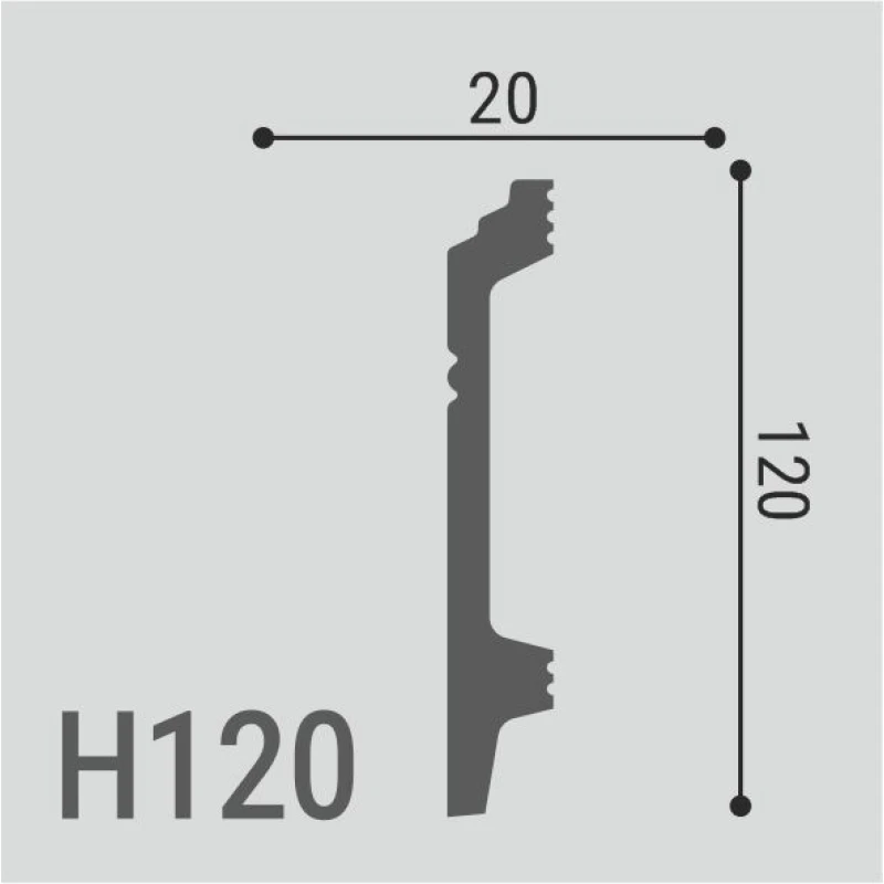 Плинтус напольный из дюрополимера H120