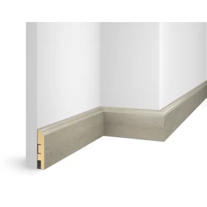 Плинтус 80x16x2400 мм, дуб Светлый, иск. шпон, EP07