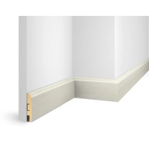 Плинтус 80x16x2400 мм, груша Белая, иск. шпон, EP07