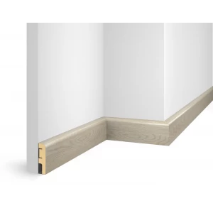 Плинтус 60x16x2400 мм, дуб Сноу, иск. шпон, EP02