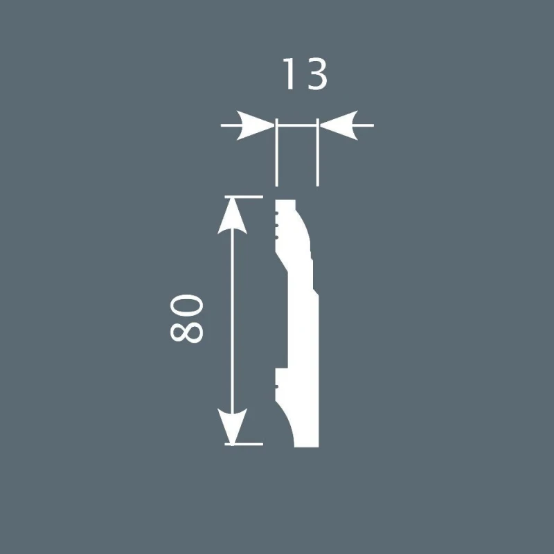 Плинтус П21, 80х13, 2000мм, Экополимер/16