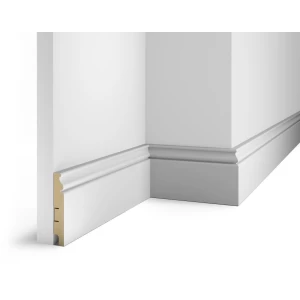 Плинтус под покраску, белый, 100x16x2400 мм, с пазом, AP10