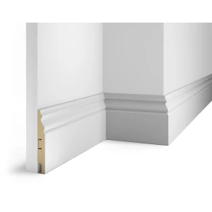Плинтус под покраску, белый, 125x16x2400 мм, с пазом, AP20