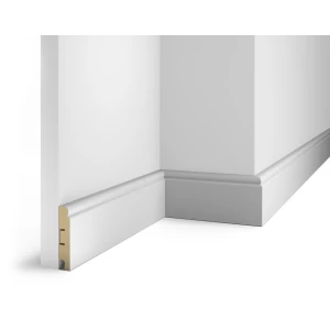 Плинтус под покраску, белый, 80x16x2400 мм, с пазом, AP09