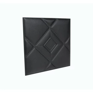 Мягкая стеновая панель из экокожи Luck 400 х 400 мм - Black