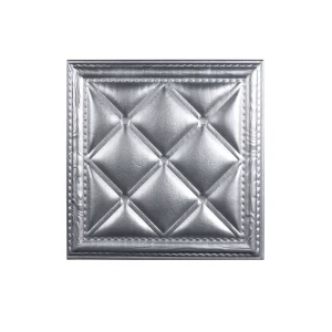 Мягкая стеновая панель  из экокожи Classic 400х400 мм - Silver