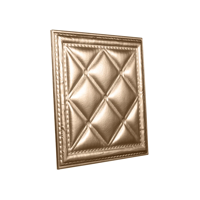 Мягкая стеновая панель  из экокожи Classic 400х400 мм - Gold