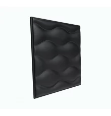 Мягкая стеновая панель из экокожи Wave 400 х 400 мм - Black