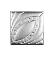 Мягкая стеновая панель из экокожи Petal 400х400 мм - Silver