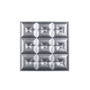 Мягкая стеновая панель из экокожи Boss 400х400 мм - Silver