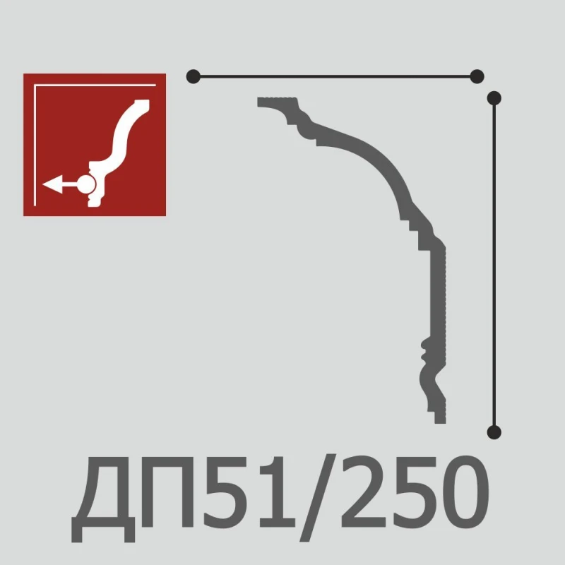 Плинтус потолочный Де-Багет Декор ДП 51/250