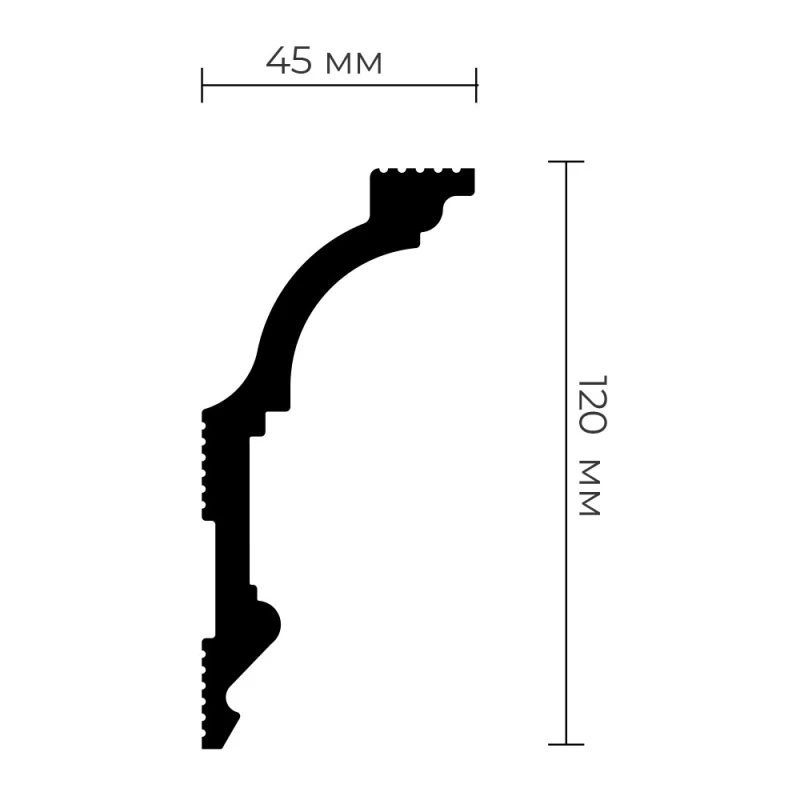 Плинтус потолочный ПраймДекор R01-130 120/45